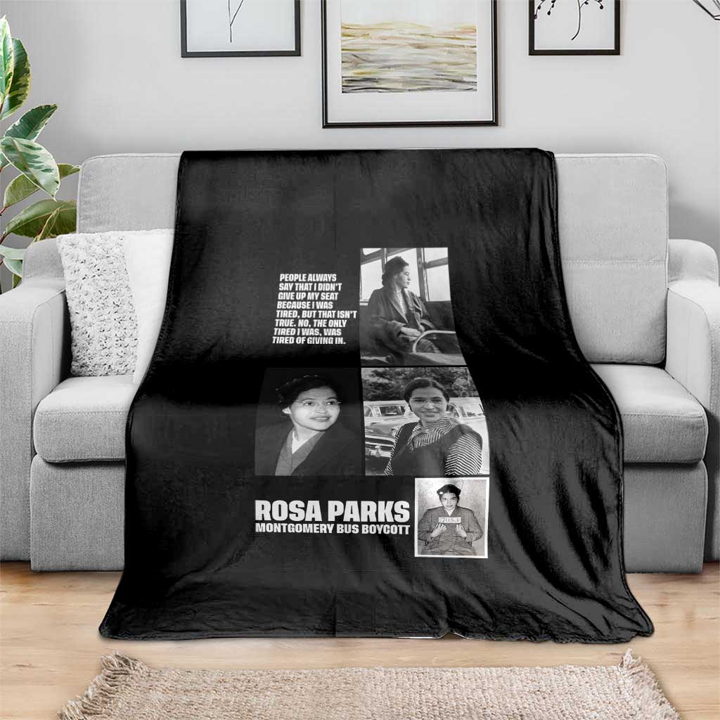 Rosa Parks Throw Blanket Strong Black Woman Leader