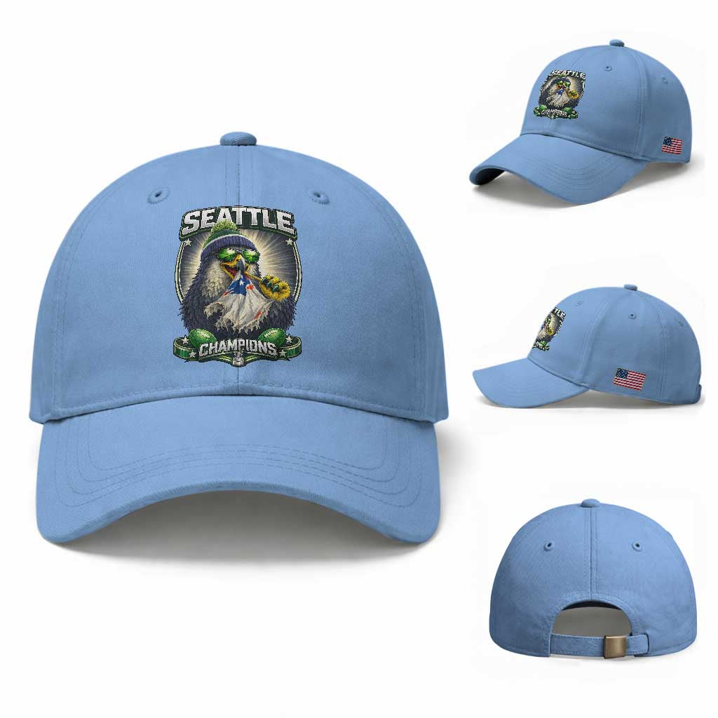 Seattle Champions Fan Pride Baseball Cap Football Fan Gift