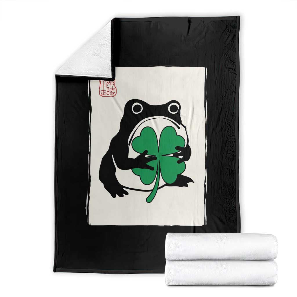 Grumpy Frog Japanese Throw Blanket St Patricks Day Gift