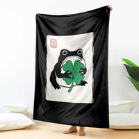 Grumpy Frog Japanese Throw Blanket St Patricks Day Gift