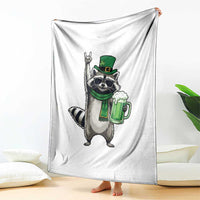 Funny Raccoon Rock On Throw Blanket St Patricks Day Gift