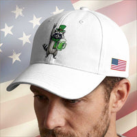 Funny Raccoon Rock On Baseball Cap St Patricks Day Gift