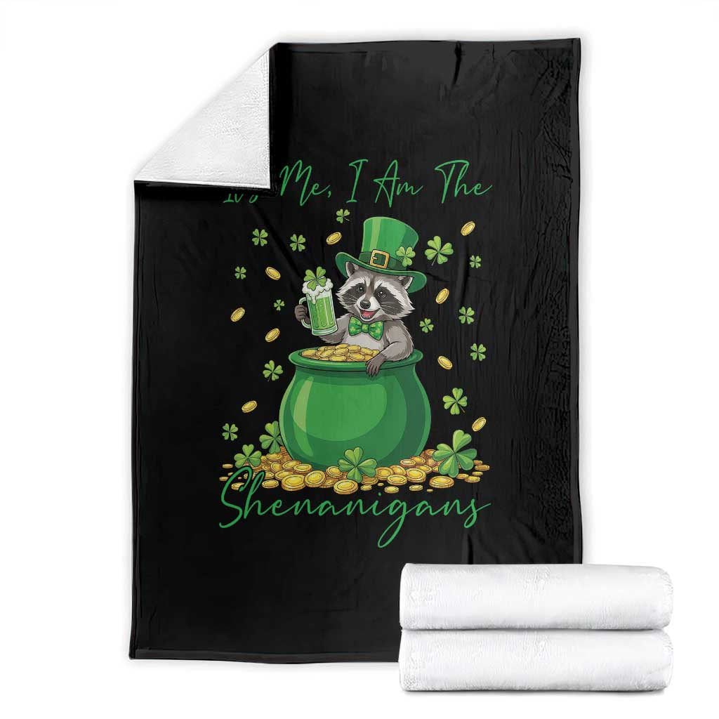 I Am The Shenanigans Throw Blanket Funny Irish Raccoon