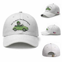 Off To Start The Shenanigans Baseball Cap Funny Irish Raccoon