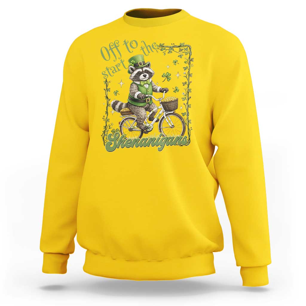 Funny Irish Raccoon Driver Sweatshirt Off To Start The Shenanigans