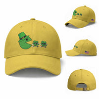 St Patricks Day Retro Gamer Eating Shamrock Lucky Gift Baseball Cap