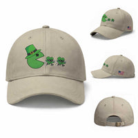St Patricks Day Retro Gamer Eating Shamrock Lucky Gift Baseball Cap