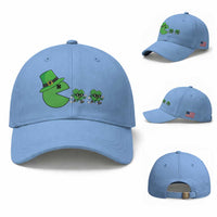 St Patricks Day Retro Gamer Eating Shamrock Lucky Gift Baseball Cap