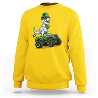 Funny St Patricks Day Dinosaur Truck Sweatshirt Lucky Dino Gift