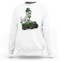 Funny St Patricks Day Dinosaur Truck Sweatshirt Lucky Dino Gift