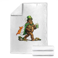 Funny St Patricks Day Bigfoot Throw Blanket Mythical Party Gift