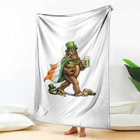 Funny St Patricks Day Bigfoot Throw Blanket Mythical Party Gift