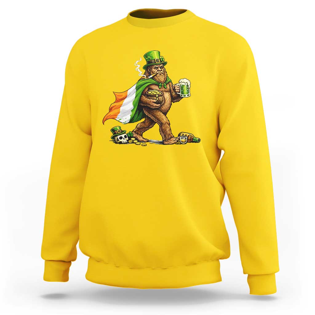 Funny St Patricks Day Bigfoot Sweatshirt Mythical Party Gift