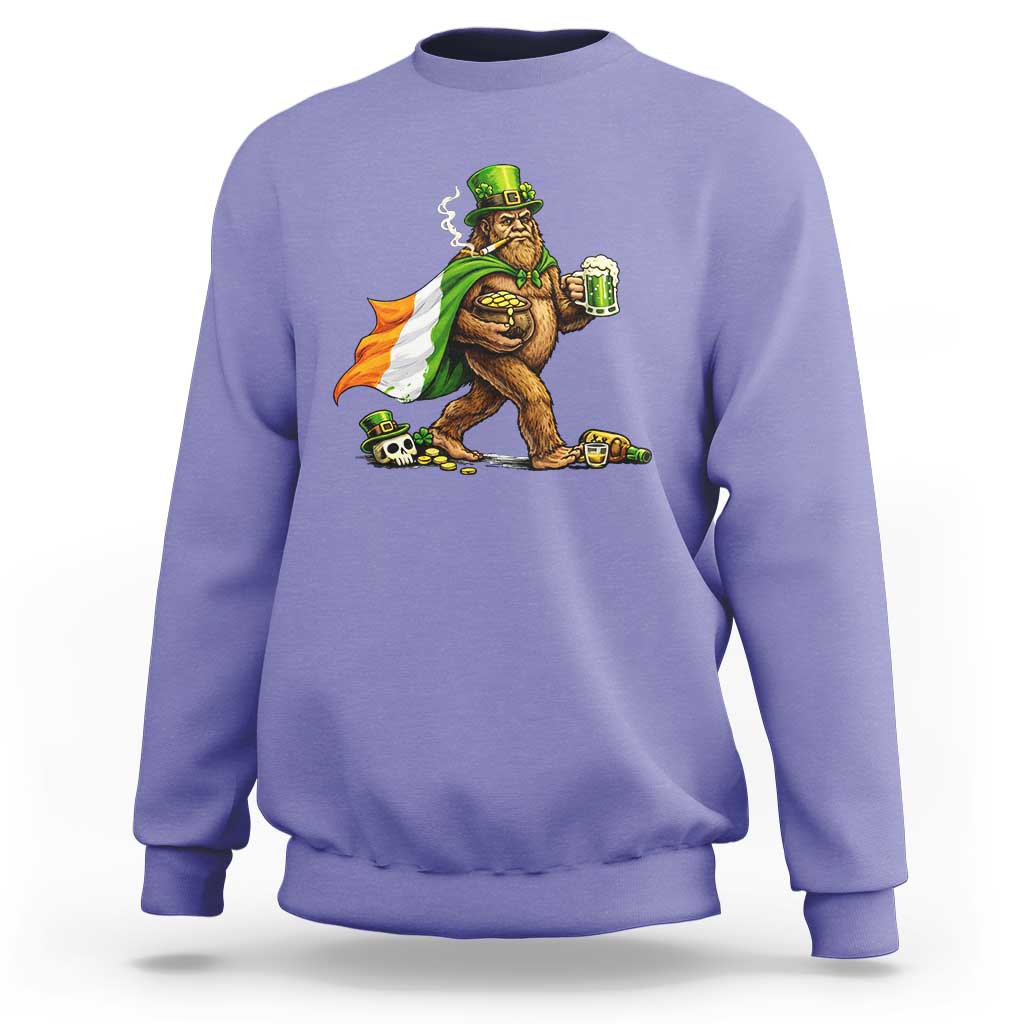 Funny St Patricks Day Bigfoot Sweatshirt Mythical Party Gift