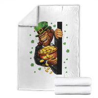 Funny St Patricks Day Bigfoot Throw Blanket Irish Revelry Gift