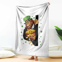 Funny St Patricks Day Bigfoot Throw Blanket Irish Revelry Gift