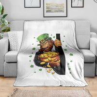 Funny St Patricks Day Bigfoot Throw Blanket Irish Revelry Gift