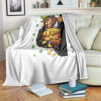 Funny St Patricks Day Bigfoot Throw Blanket Irish Revelry Gift