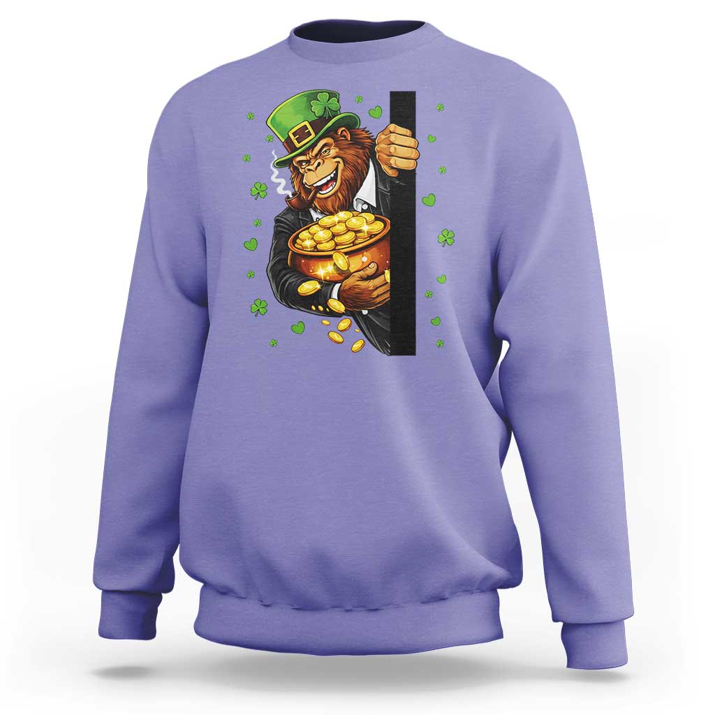 Funny St Patricks Day Bigfoot Sweatshirt Irish Revelry Gift