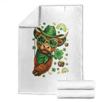 Funny Irish Highland Cow Throw Blanket St Patricks Day Gift