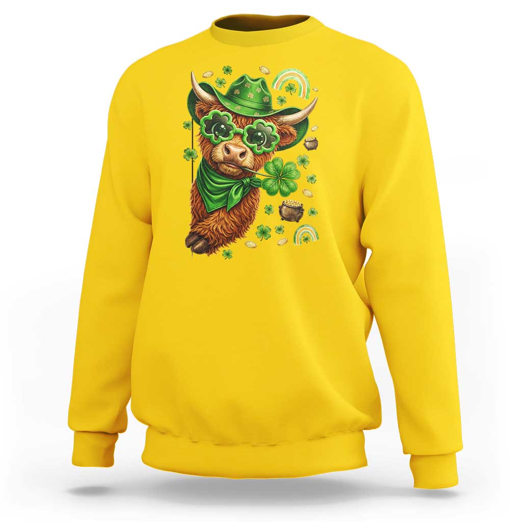 Funny Irish Highland Cow Sweatshirt St Patricks Day Gift