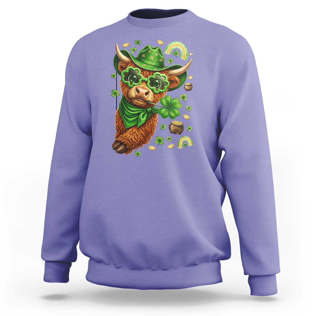 Funny Irish Highland Cow Sweatshirt St Patricks Day Gift