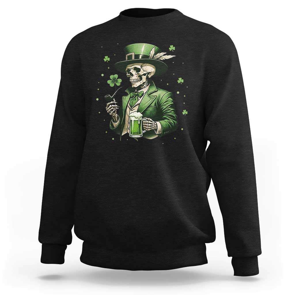Skeleton St Patricks Day Drinking Sweatshirt Irish Party Gift