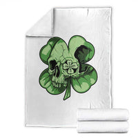 St Patricks Day Lucky Shamrock Skull Gift Throw Blanket