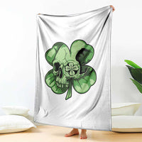 St Patricks Day Lucky Shamrock Skull Gift Throw Blanket