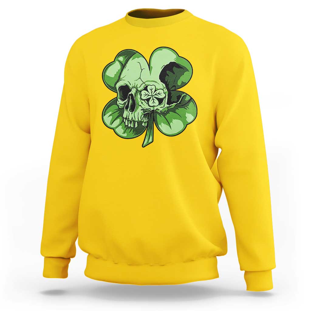 St Patricks Day Lucky Shamrock Skull Gift Sweatshirt