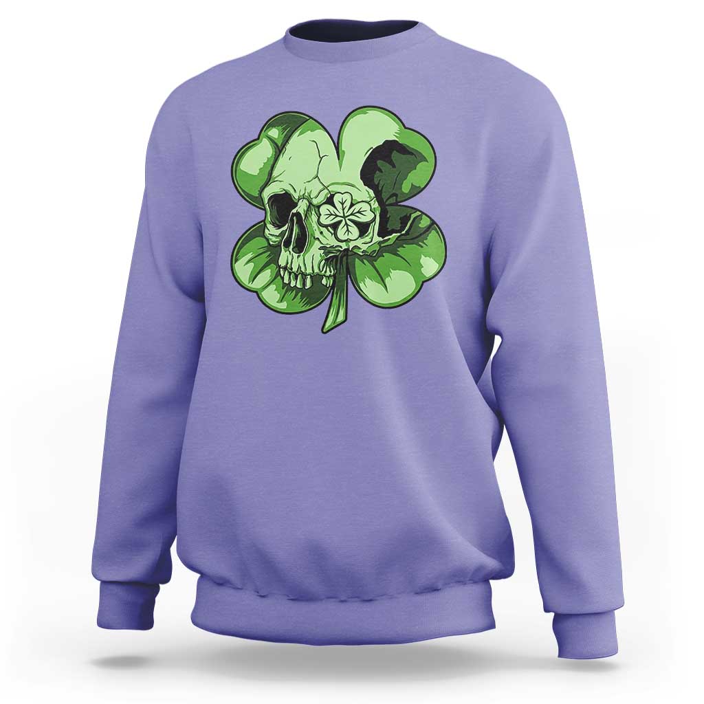 St Patricks Day Lucky Shamrock Skull Gift Sweatshirt