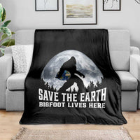 Save Our Planet Nature Lover Throw Blanket Bigfoot Lives Here