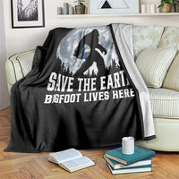Save Our Planet Nature Lover Throw Blanket Bigfoot Lives Here