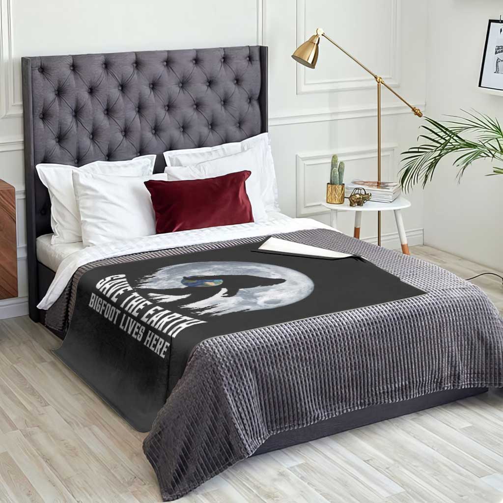 Save Our Planet Nature Lover Throw Blanket Bigfoot Lives Here