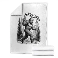 Please Save My Hideout Throw Blanket Bigfoot Forest Protector