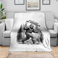 Please Save My Hideout Throw Blanket Bigfoot Forest Protector