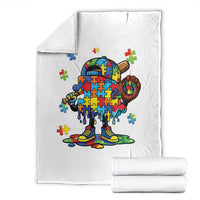 Autism Acceptance Baseball Throw Blanket Colorful Drip Graphic Neurodiversity Support