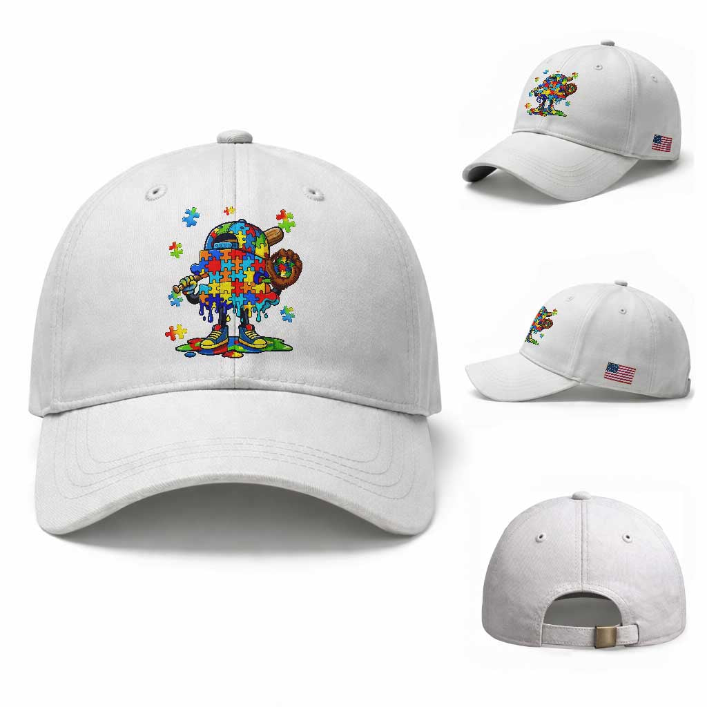 Autism Acceptance Baseball Baseball Cap Colorful Drip Graphic Neurodiversity Support