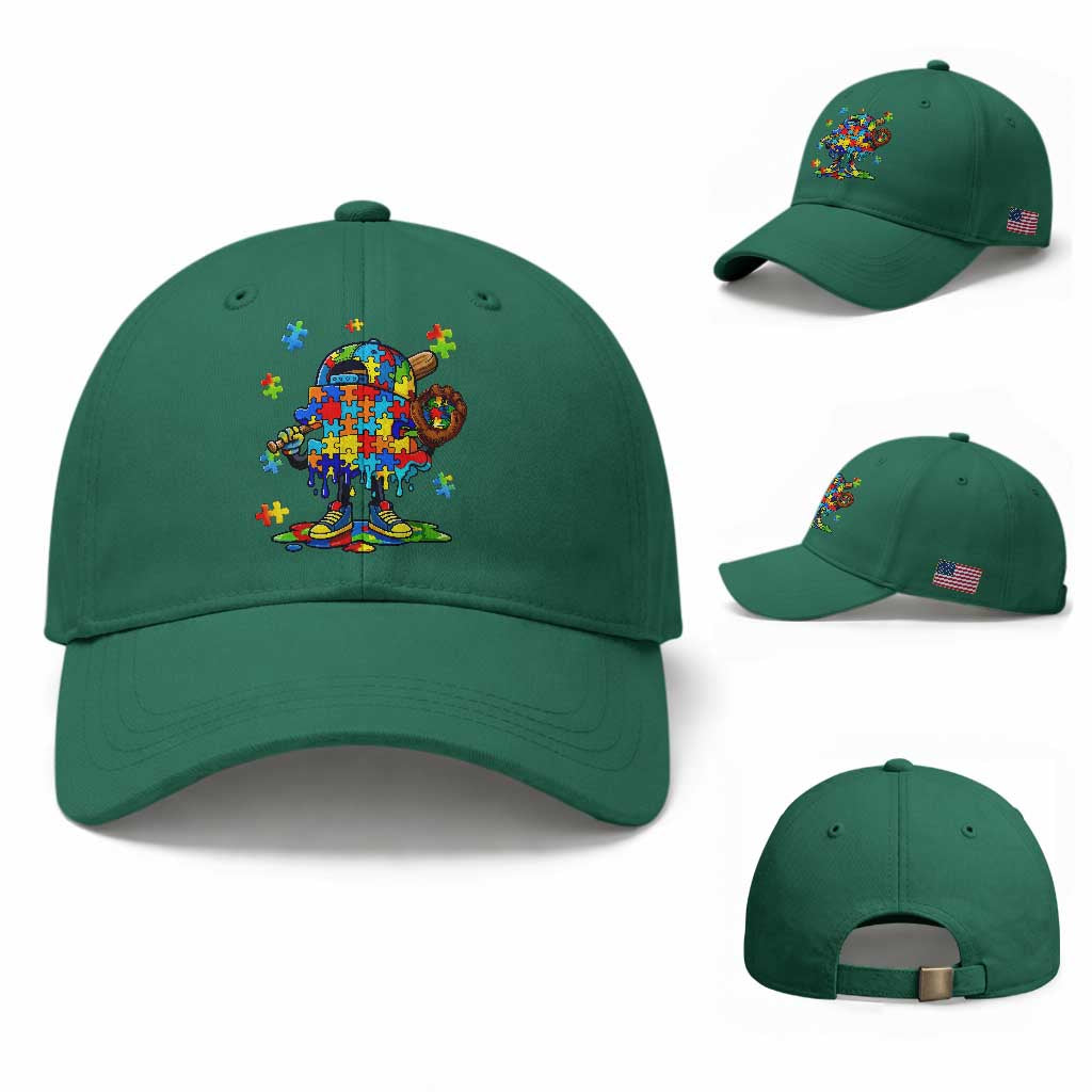 Autism Acceptance Baseball Baseball Cap Colorful Drip Graphic Neurodiversity Support