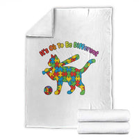 Autism Acceptance Baseball Cat Throw Blanket It Is Ok To Be Different