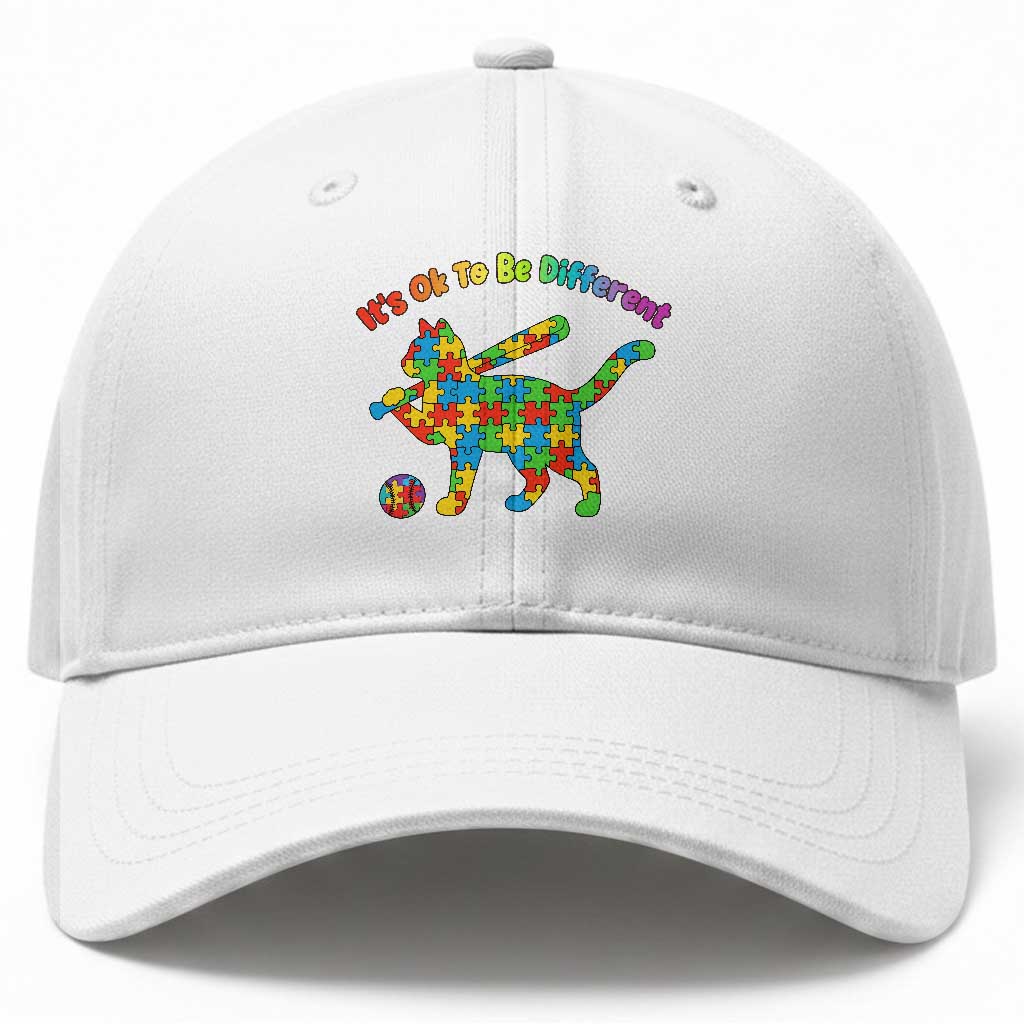 Autism Acceptance Baseball Cat Baseball Cap It Is Ok To Be Different