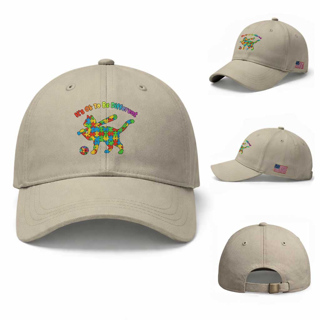 Autism Acceptance Baseball Cat Baseball Cap It Is Ok To Be Different