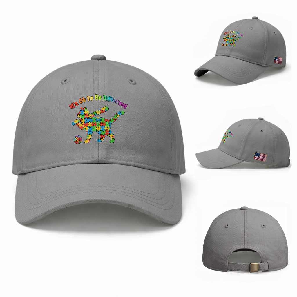 Autism Acceptance Baseball Cat Baseball Cap It Is Ok To Be Different