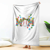 Autism Acceptance Baseball Mom Throw Blanket Proud Mom Inclusive Support Graphic
