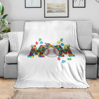 Autism Acceptance Baseball Mom Throw Blanket Proud Mom Inclusive Support Graphic