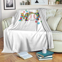 Autism Acceptance Baseball Mom Throw Blanket Proud Mom Inclusive Support Graphic