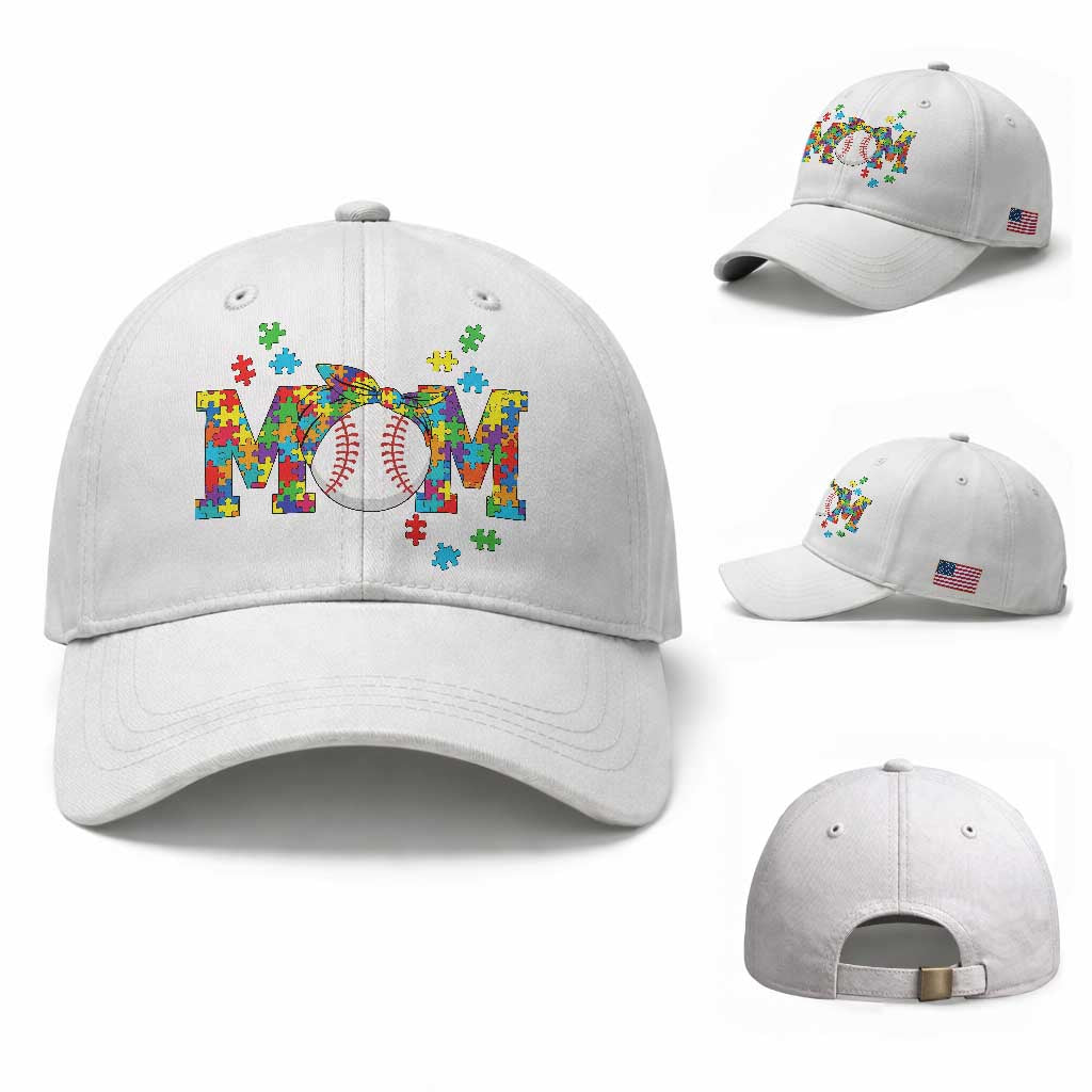 Autism Acceptance Baseball Mom Baseball Cap Proud Mom Inclusive Support Graphic