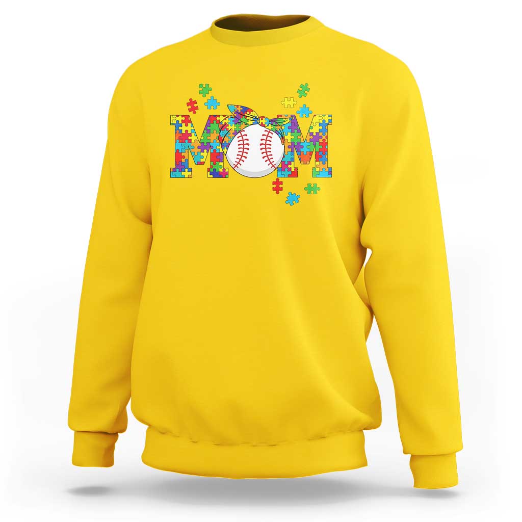 Autism Acceptance Baseball Mom Sweatshirt Proud Mom Inclusive Support Graphic
