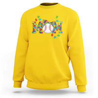 Autism Acceptance Baseball Mom Sweatshirt Proud Mom Inclusive Support Graphic