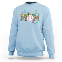 Autism Acceptance Baseball Mom Sweatshirt Proud Mom Inclusive Support Graphic